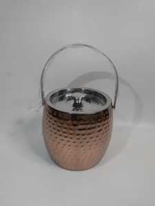 High Insulated 3L Stainless Steel Hammered Ice <b>Bucket</b> <b>With</b> Handle And <b>Lid</b> Wine Bottle Chiller <b>Bucket</b> For Home Bar Use - Product Image 3