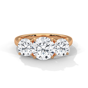 Anillo de diamantes de talla redonda con tres piedras, el más vendido, para uso diario, oficina y estilo elegante, anillo de compromiso y boda para él. - Product Image 4