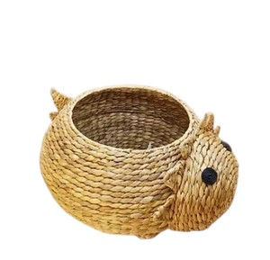 Handcrafted Water Hyacinth Dinosaur <b>Basket</b> Woven Animal Storage Bin Decorative Nursery Tabletop Organizer <b>Hamper</b> - Product Image 2