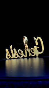 Pendentif Moissanite au design simple de 2 pouces avec diamant bicolore personnalisé S925 9K 10K 14K 18K Pendentif en or avec nom Style hip-hop - Product Image 4