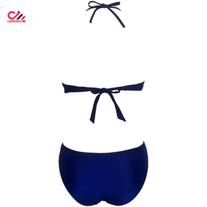 Wholesale Price Custom Solid Color Swimming Suit Beachwear Bathing Suits For Women Two Piece High Waist <b>Bikini</b> <b>Set</b> - Product Image 2