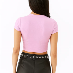 Camiseta Corta Sexy Y2K Personalizada para Mujer, Estilo Urbano, con Estampado Digital, de Algodón, para Club - Product Image 2