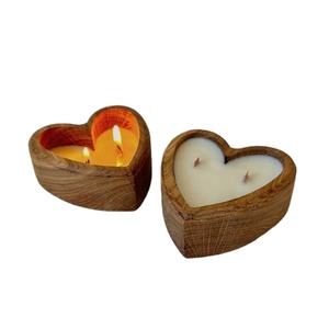 Valentine <b>Heart</b> <b>Shape</b> Dough <b>Bowl</b> Wooden Dough <b>Bowl</b> for Candle Making OEM Customize Handmade Dough <b>Bowls</b> From HNH Craft - Product Image 1