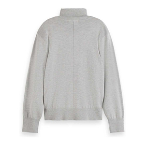 Suéter de Cuello Alto para Hombre, Color Gris Sólido, Manga Larga, Tejido de Punto, para Otoño - Product Image 2