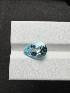 Piedra Preciosa de Aguamarina Azul Natural, Gema Suelta, Color Santa María Genuino, para Joyería, Anillo, Colgante, Regalo para Coleccionistas, 4.00 ct, Forma de Pera - Product Image 5