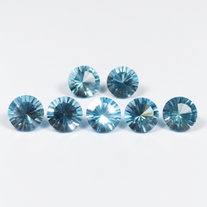 Topacio Azul Cielo de Primera Calidad, 12 mm, Corte Cóncavo, Facetado Redondo, Gema Suelta, Calidad AAA+, Topacio Azul Suizo Natural para Joyería - Product Image 2
