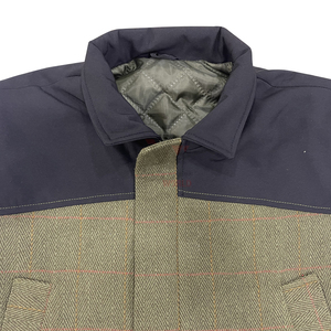 Chaleco de Caza al por Mayor, de Lana Tweed Acolchado y Forrado, Azul Marino, con Hombros Reforzados, OEM, Ropa de Campo para Hombre - Product Image 6