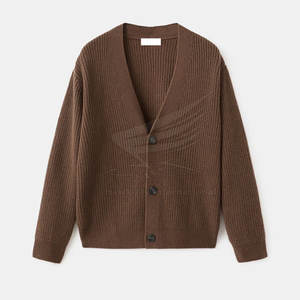 Venta Directa de Fábrica, Suéter Cárdigan 100% Algodón, Color y Logotipo Personalizados, Tejido Flexible, Servicio OEM, Invierno - Product Image 4