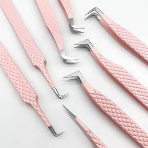 Ensemble de pinces à cils de précision rose Morje Surgical, en acier inoxydable, pointe lisse 10 mm, prise en main parfaite pour l'application d'extensions de cils - Product Image 6