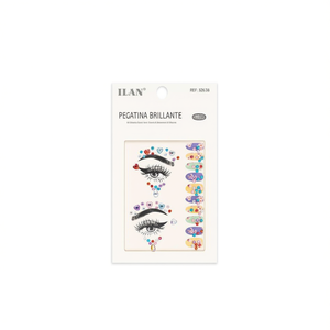 Adesivi per il viso con glitter ILAN, design brillante per ciglia 32638 - Product Image 1