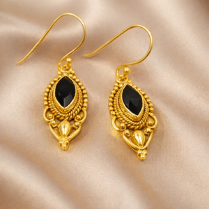 New Design Black Onyx 925 Sterling <b>Silver</b> <b>Drop</b> <b>Earrings</b> Handmade Boho Vintage Women Jewelry Rose Gold Yellow Gold Plated Women - Product Image 3