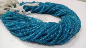Perles rondes en apatite néon naturelle authentique, 4 mm, de haute qualité, couleur bleu uni, pour la fabrication de bijoux, brin de 8 pouces de long - Product Image 3