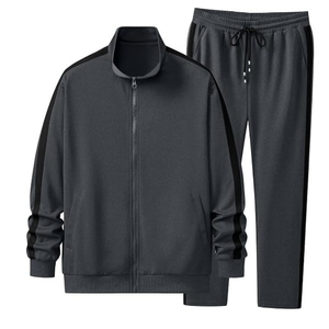 ODM Custom Printed <b>Zip</b> <b>Up</b> <b>Jacket</b> & Sweatpants <b>Gym</b> Fitness Jogging Suit Set - Product Image 1