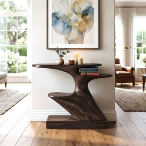 Handmade Luxury Modern Solid Wooden Console Table Living Room Wooden Top Console Table Hallway Entryway Entrance Narrow Table - Product Image 1