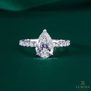 Bague de fiançailles solitaire en diamant taille ronde, couleur F, clarté VVS2, de qualité supérieure, pour femme, bijoux fins, alliance de mariage, cadeau d'anniversaire - Product Image 1
