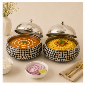Elegante Olla Aislada de Acero Inoxidable con Incrustaciones de Nácar, Diseño Martillado, Doble Pared, para Buffet de Hotel - Product Image 2
