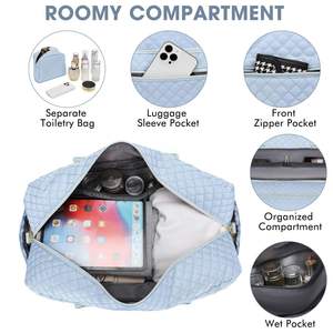 กระเป๋าเดินทางแบบมีซิป ขยายได้ ผลิตจากไนลอน ขนาดใหญ่ จุของได้เยอะ ใช้ได้ทั้งเดินทางช่วงสุดสัปดาห์และค้างคืน พร้อมกระเป๋าใส่ของใช้ส่วนตัว สำหรับโรงพยาบาลหรือฟิตเนส - Product Image 4