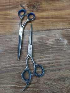 Ciseaux à cheveux en acier inoxydable 5,5" 8" pour couper et effiler, ciseaux de barbier pour coiffeur droitier 6CR13 CN/JIA A1006 - Product Image 1