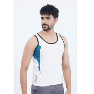 Men's Fitness Custom Logo Quick Dry Bamboo Athletic Gym Wear Muscle Activewear Seamless <b>Back</b> Tank Tops For Sale - Product Image 4