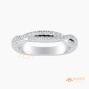 925 Sterling <b>Silver</b> Twisted Moissanite <b>Eternity</b> <b>Ring</b> Lab Grown Diamond Wedding Band for Women USA - Product Image 5