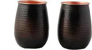 Mug Moscow Mule en cuivre noir, tasse à cocktail artisanale en cuivre avec poignée durable pour bière, whisky, vodka, cuisine, bar, vaisselle - Product Image 2