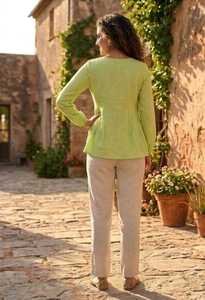 Túnica corta estilo Kurti de lino y algodón con pantalón, ropa informal, ropa formal, uso diario, precio bajo, conjunto de cordón para damas, estilo indio pakistaní, talla S - Product Image 4