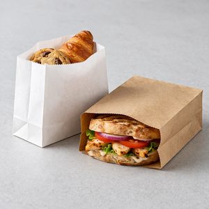 Bolsas de Papel Kraft Marrón y Blanco Sin Asas, Bolsa Plana Estándar SOS, Embalaje Biodegradable para Alimentos - Product Image 5