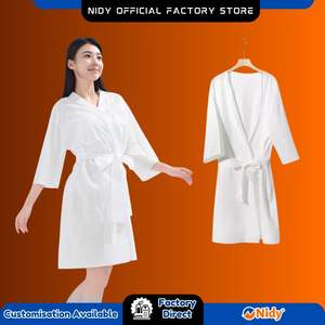 NIDY ®   Peignoir jetable extra large – Peignoir de voyage doux et absorbant à usage unique pour hôtel, spa et maison. - Product Image 6