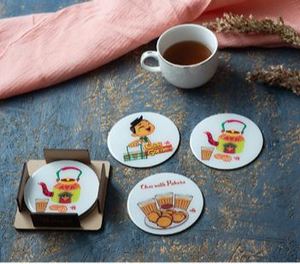 Posavasos de té con logo personalizado impreso a todo color, posavasos ecológicos de corcho y cartón para bebidas - Product Image 5