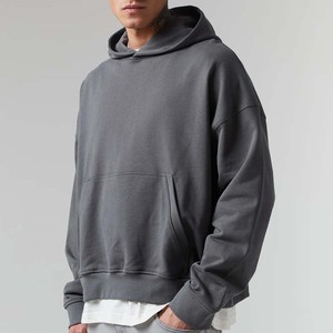 Sweat à capuche oversize pour homme avec cordon de serrage, épaules tombantes, tricot texturé, poche kangourou et ourlet côtelé - Product Image 4