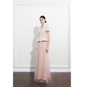 High Fashion Women's High Waisted <b>Skirt</b> ODM Supply NORAH <b>LONG</b> <b>SKIRT</b> Elegant Vertical Pleats Eco Friendly High Waist <b>Long</b> <b>Skirt</b> - Product Image 1