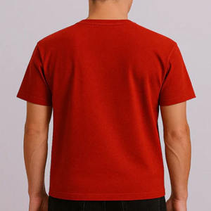 <b>Men</b> Short Sleeve T <b>Shirt</b> <b>Red</b> Color With Classic Crew Neck Soft Breathable Cotton Fabric Available All Sizes - Product Image 2