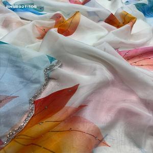 Nuevo conjunto de sari y blusa de seda Tebby de diseño elegante con estampado y trabajo manual Cutdana, proveedor de India Saree Love - Product Image 2