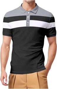 เสื้อโปโลพิมพ์ลายทางของผู้ชาย180GSM ผ้าฝ้าย100% - Product Image 4