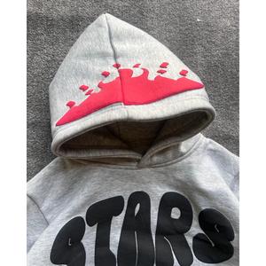 Sweat à capuche surdimensionné pour homme en molleton bouclette 100% coton, grammage lourd, avec fermeture éclair, épaules tombantes, délavage acide, anti-boulochage, personnalisable avec logo - Product Image 4