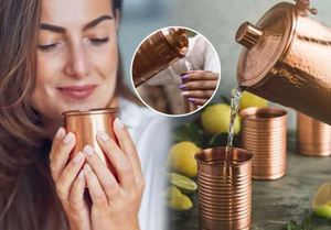 Ensemble de carafes en cuivre pour une ambiance de luxe haut de gamme, service de boissons en métal avec verres, durable, réutilisable, vaisselle de cuisine et de salle à manger. - Product Image 6