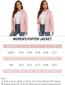 Abrigo Impermeable con Capucha para Mujer, Color Rosa, Lona, Cierre de Cremallera, Manga Larga, Chaqueta Casual de Invierno, Relleno de Poliéster, Cálida - Product Image 5