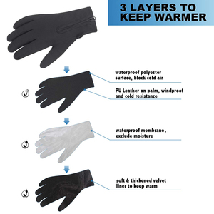 Gants d'hiver en polaire pour l'extérieur, imperméables, coupe-vent, antidérapants, compatibles écran tactile, pour cyclisme et ski, chauds, en nylon, pour adultes - Product Image 2