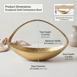 Corbeille à fruits de luxe dorée au design moderne et incurvé, idéale pour le service, la décoration intérieure et les centres de table, finition métallique en forme de bateau - Product Image 3