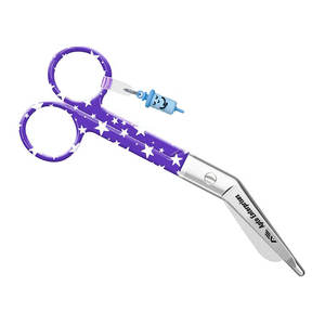 Ciseaux infirmiers manuels en acier inoxydable, design à motif étoile en bec de canard, bleus, conçus pour des coupes rapides et précises, bandages, usage hospitalier - Product Image 4