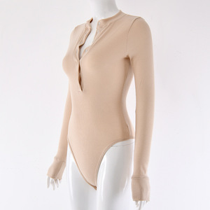 Nuova Collezione 2026: <span class=keywords><strong>Body</strong></span> da <span class=keywords><strong>Donna</strong></span> Sexy in Cotone a Costine a Maniche Lunghe, Stile Europeo-Americano - Product Image 2