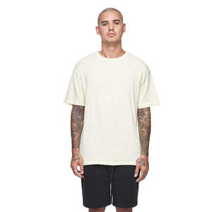 เสื้อยืดโอเวอร์ไซส์ผ้าคอตตอนพรีเมียมเนื้อหนาสำหรับผู้ชาย สกรีนโลโก้ได้ ทรงบ็อกซี่ ไหล่ตก สตรีทแวร์ เสื้อยืดเปล่า แขนสั้น - Product Image 1