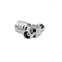 Adaptateur en T de type N, femelle vers mâle vers femelle, coupleur coaxial RF 3 voies, 50 ohms, connecteur répartiteur en T en laiton massif