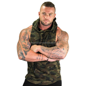 Débardeur à capuche sans manches pour homme, gilet de Camouflage, jogging, fitness, vêtements d'entraînement, débardeur - Product Image 1
