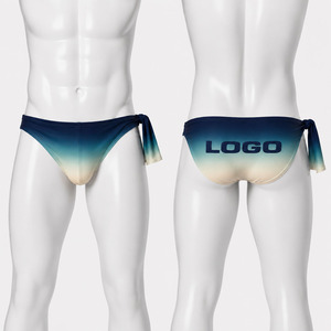 Wholesale Sexy <b>Men</b> Swim Brief Comfort Nylon Spandex Custom Brand Logo Sublimation Printed Side Tie Male Swimming Briefs - Product Image 1