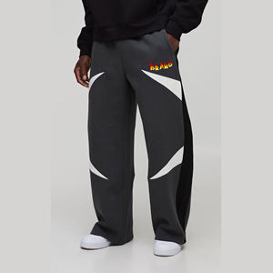 <b>Plus</b> <b>Size</b> Men's <b>Black</b> Elastic Waist Casual Sweatpants With Flame Logo Print Breathable Knitted Fleece <b>Trousers</b> Autumn Wear - Product Image 4
