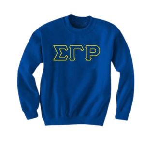 Sudadera con letras bordadas Sigma Gamma Rho, azul, para mujer, suéter de la hermandad, con letras griegas, de forro polar, informal, ropa universitaria - Product Image 1