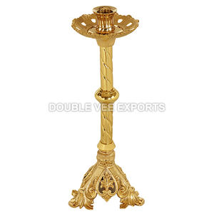 Candelabros de Estilo Gótico para Altar |   Candelabro de Latón Ornamentado para Iglesia - DOUBLE VEE EXPORTS - Product Image 2