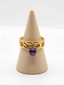 Anillo Ajustable de Amatista Natural, Plata de Ley 925, Estilo Art Deco, Regalo de Boda o Compromiso - Product Image 4