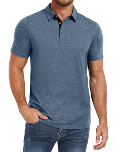 Camiseta Deportiva de Manga Corta para Hombre, de Secado Rápido, Absorbe la Humedad, Ligera, Transpirable, de Spandex/Algodón, para Golf y Tenis - Product Image 1